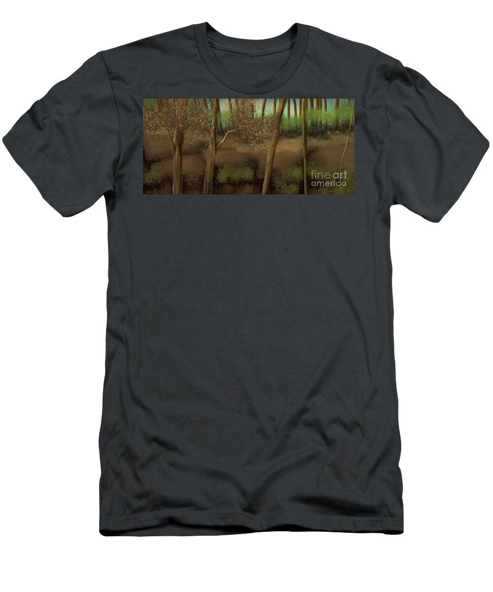 Bushland T-Shirt featuring the digital art Bushland by Nature's Hand by Julie Grimshaw