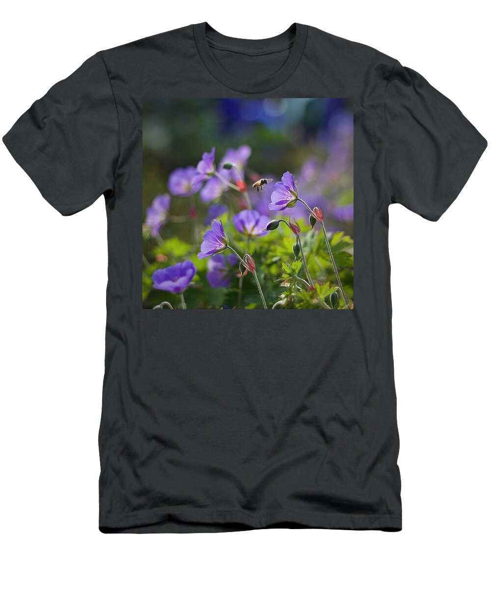 Bee T-Shirt featuring the photograph Busy Bee by Carol Jorgensen