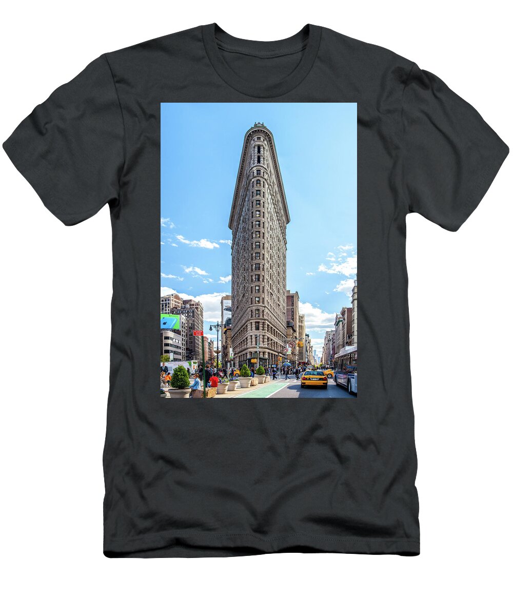 Flatiron Building T-Shirt featuring the photograph Busy On Broadway and Fifth by Az Jackson