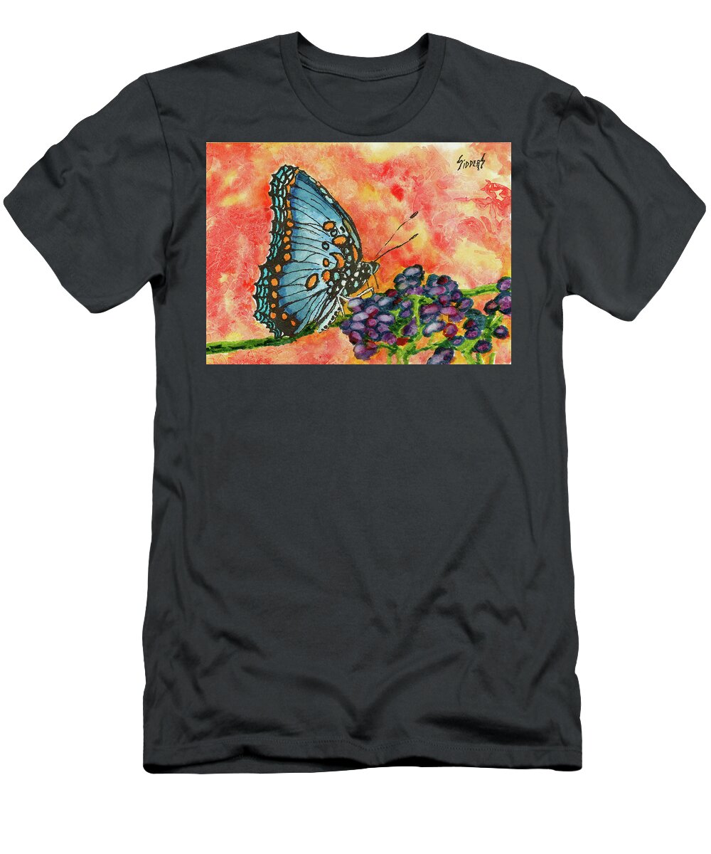 Butterfly T-Shirt featuring the painting Butterfly #200518 by Sam Sidders