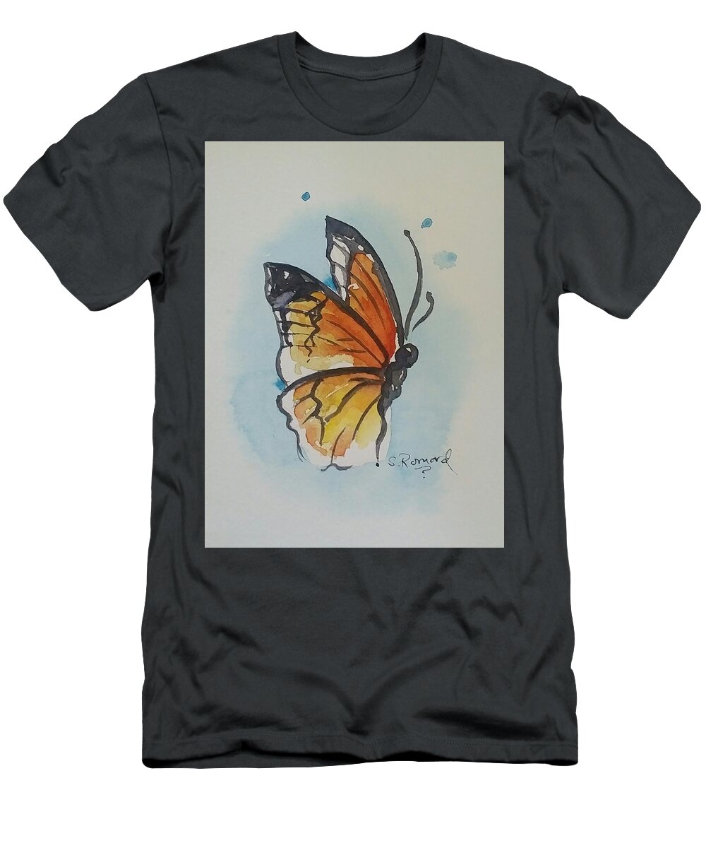  T-Shirt featuring the painting Butterfly by Sheila Romard