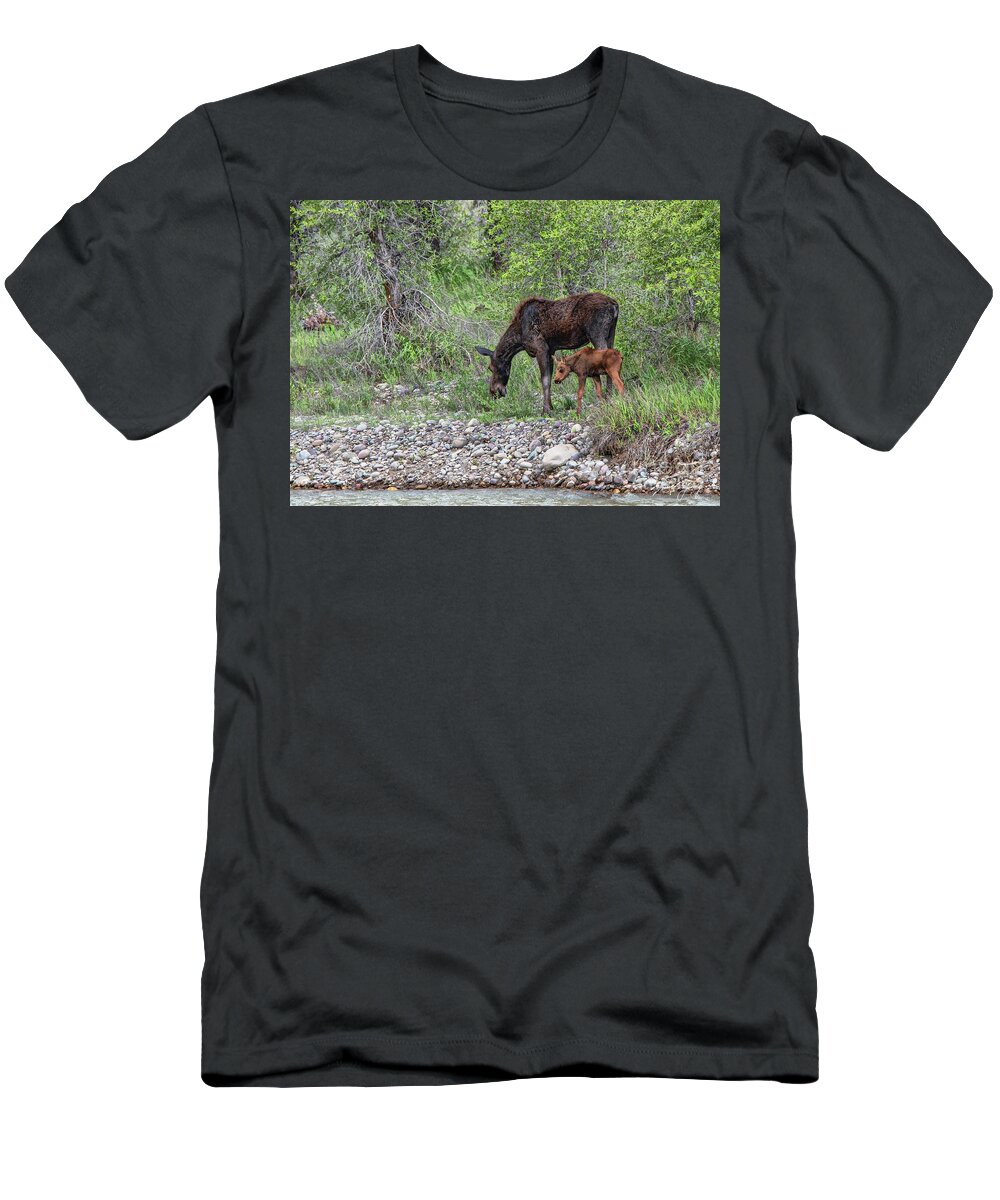 Stream T-Shirt featuring the photograph By your Side by Larry Young