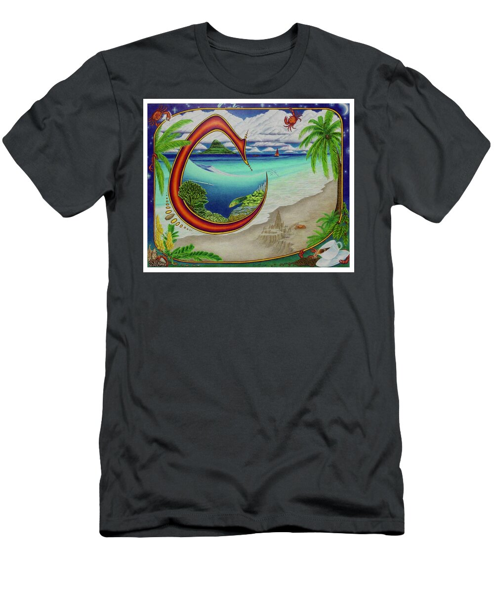 Kim Mcclinton T-Shirt featuring the drawing C is for Coral by Kim McClinton