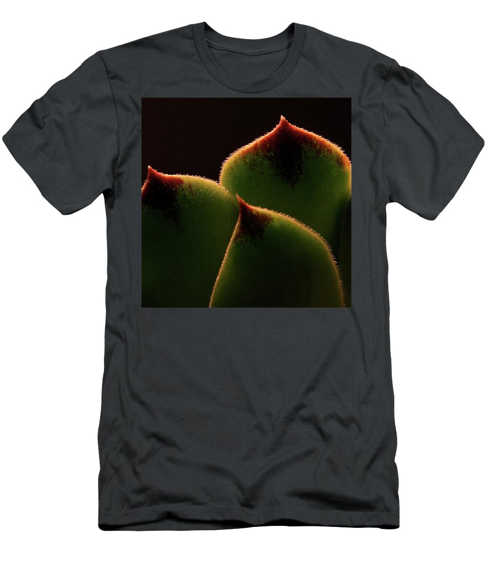 Macro T-Shirt featuring the photograph Cactus 9609 by Julie Powell