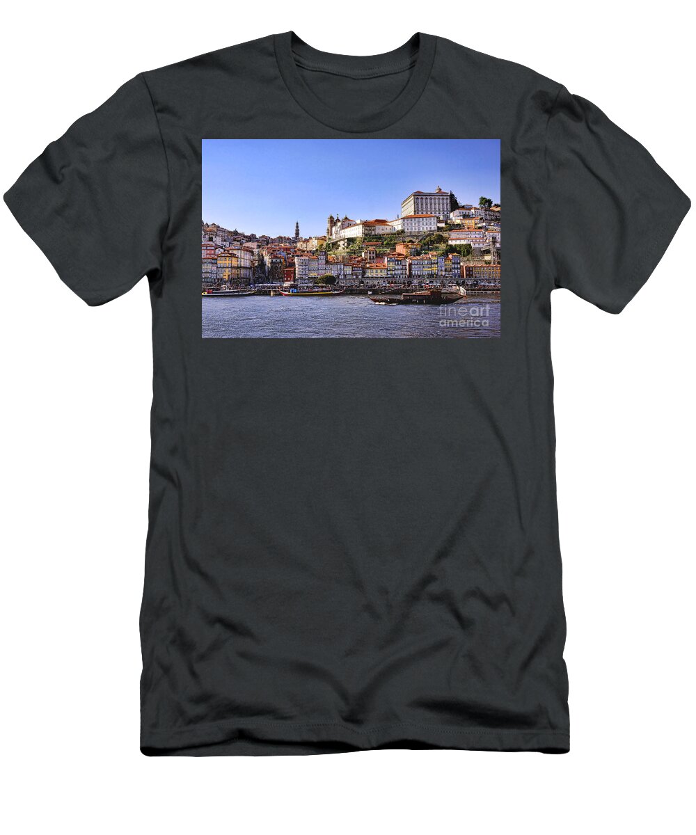 Porto T-Shirt featuring the photograph Cais de Ribeira by Olivier Le Queinec