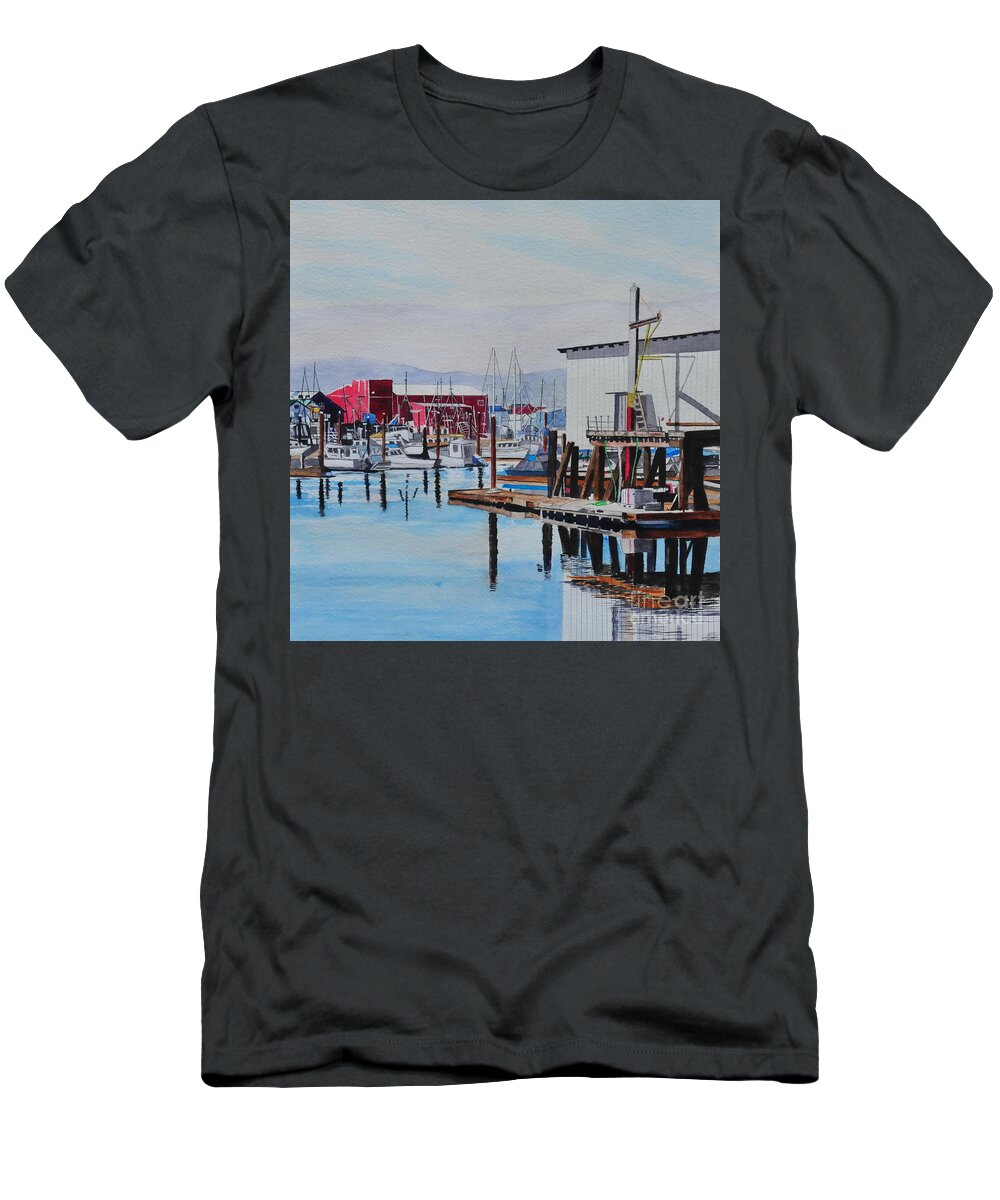 John W Walker T-Shirt featuring the painting Calm Harbor by John W Walker