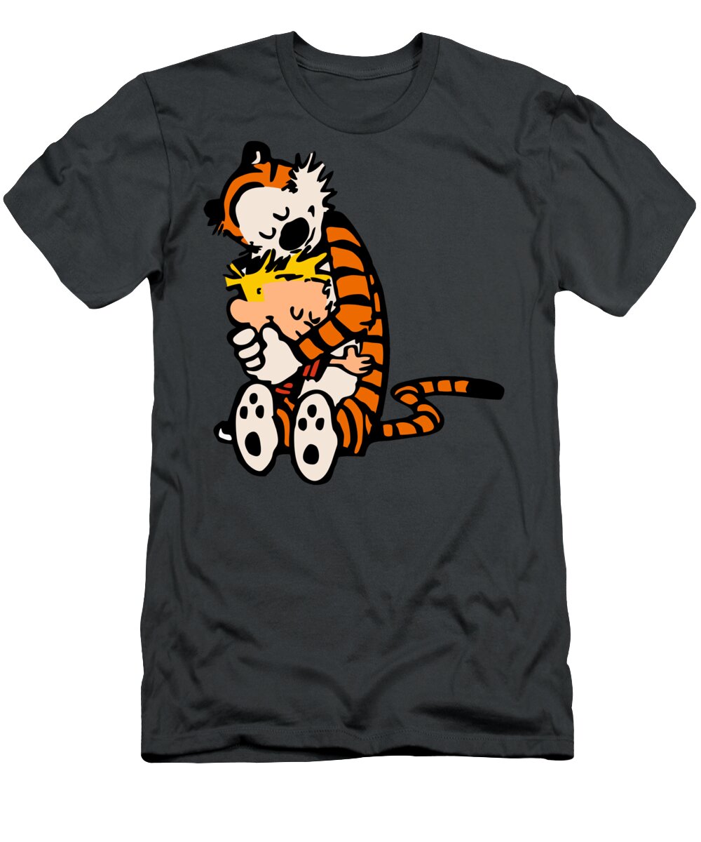 Birthday Lol T-Shirt featuring the painting Calv n hobbes hug Baby gift by Carter Joel