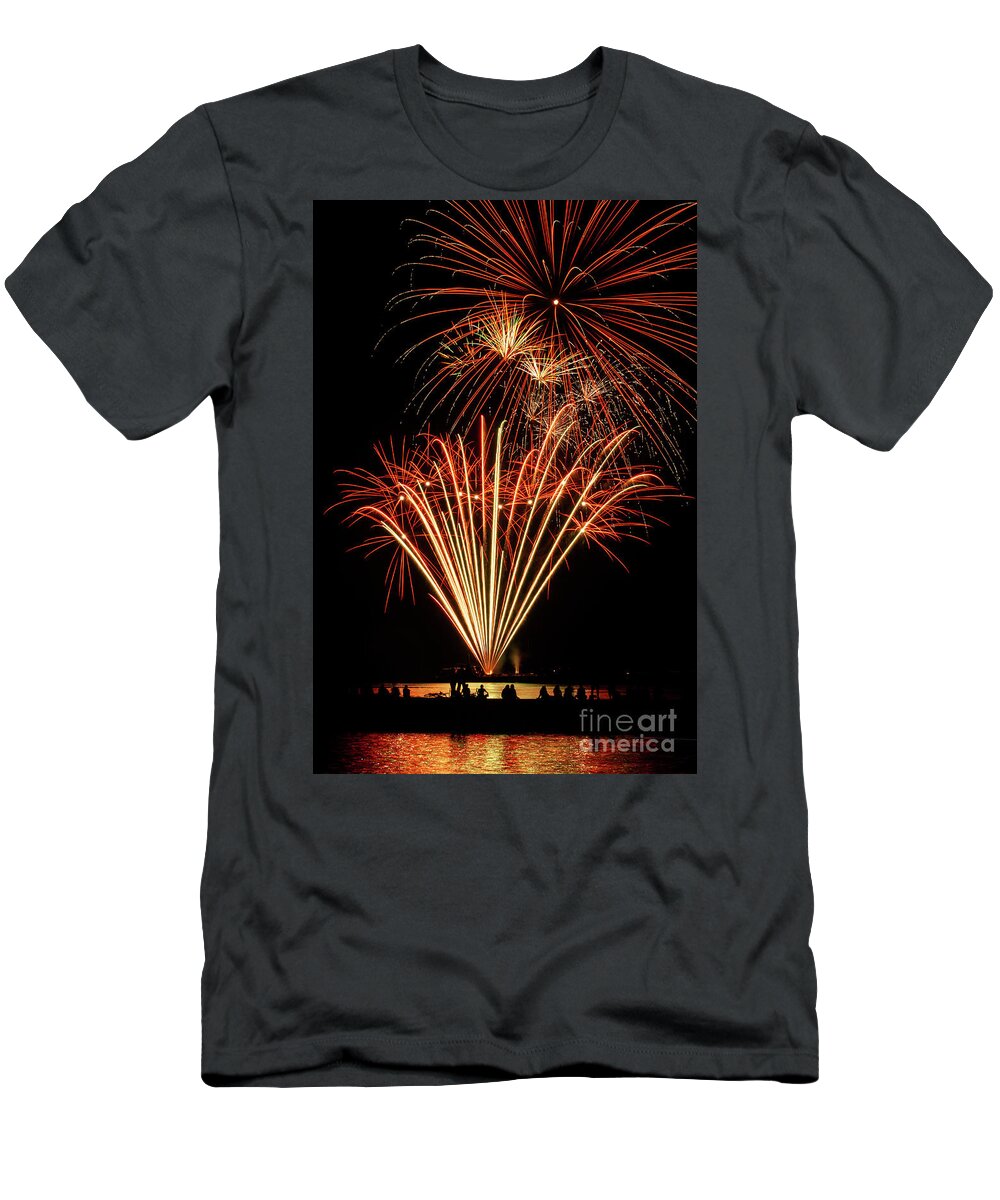 Fireworks T-Shirt featuring the photograph Canada Day Fireworks by JT Lewis
