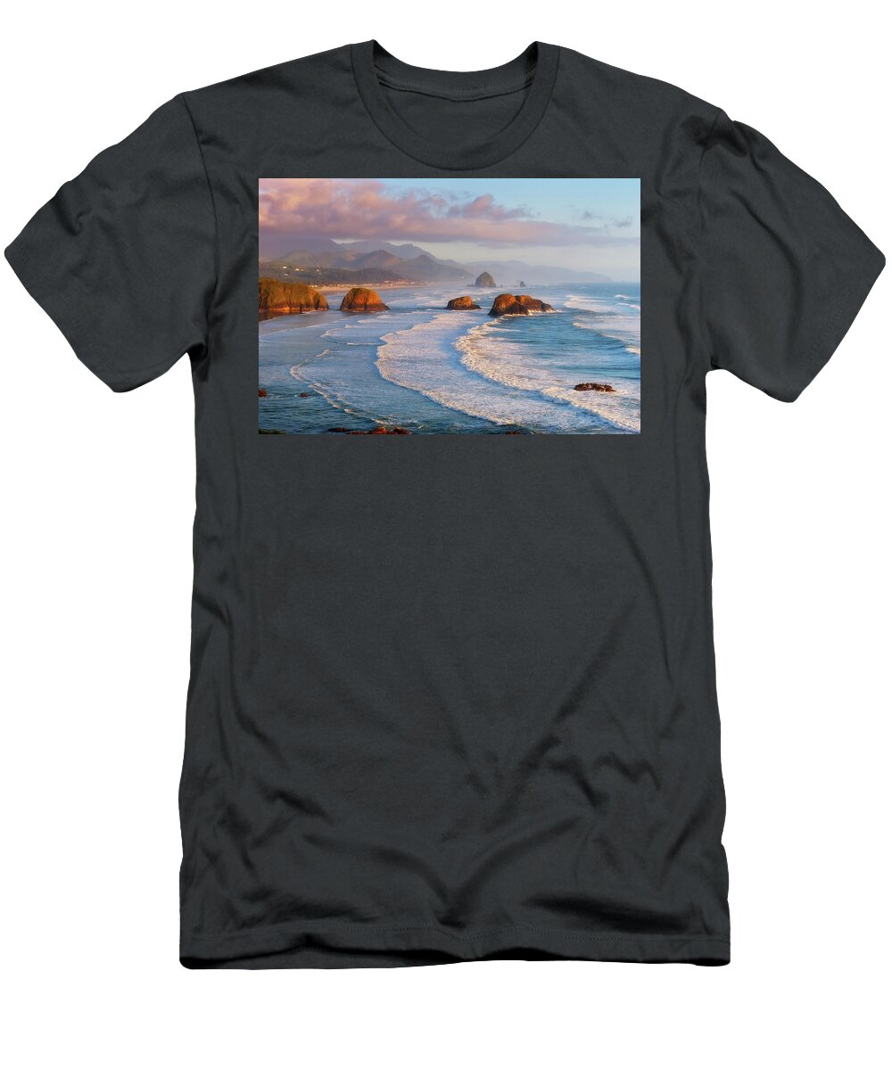 Cannon Beach T-Shirt featuring the photograph Cannon Beach Sunset by Darren White