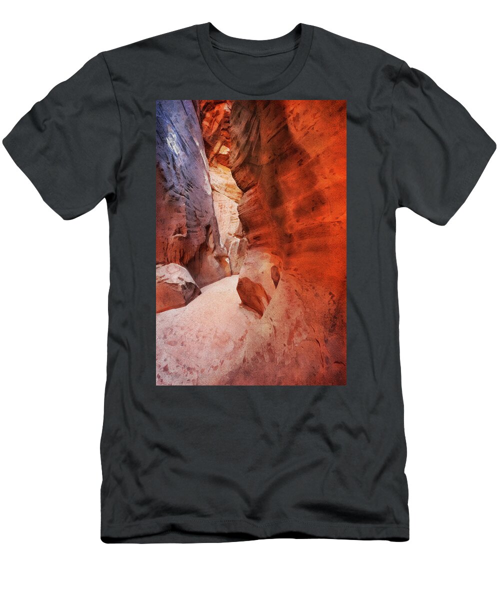 Wirepass Canyon T-Shirt featuring the digital art Canyon Curves 2 by Leda Robertson