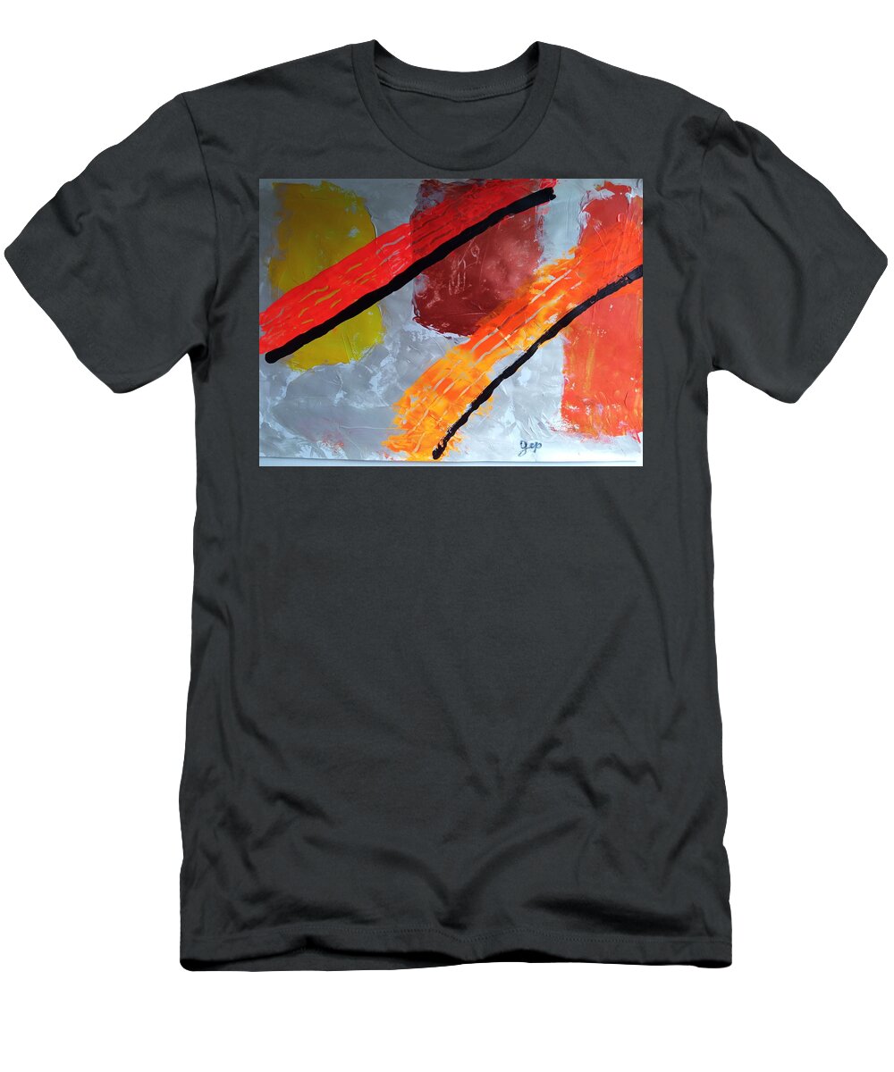 Homage To Lucio Fontana T-Shirt featuring the painting Caos54LFont by Giuseppe Monti