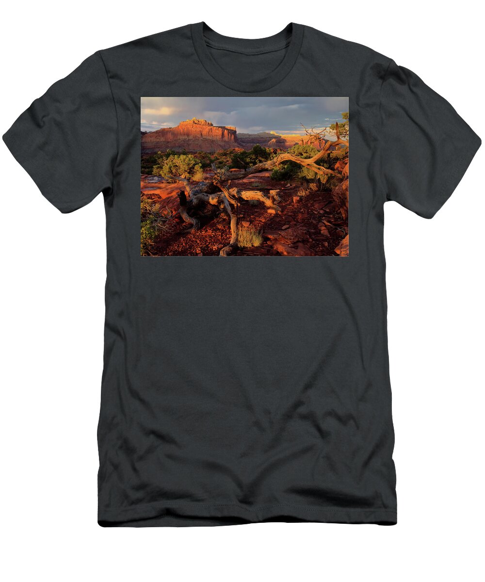 Capitol Reef T-Shirt featuring the photograph Capitol Reef Sunset by Bob Falcone