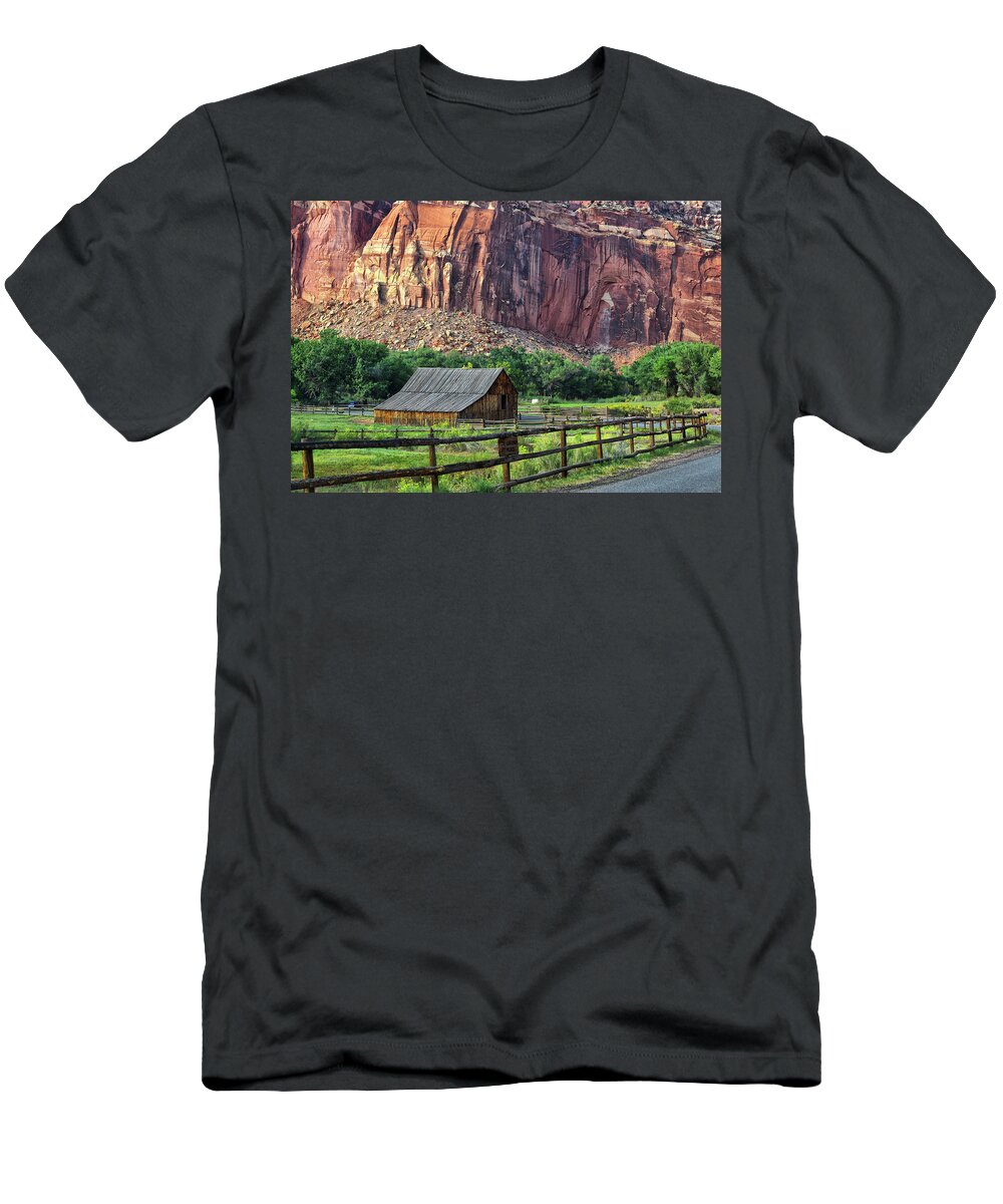 National Park T-Shirt featuring the photograph Gifford Barn Capitol Reef by Tricia Marchlik