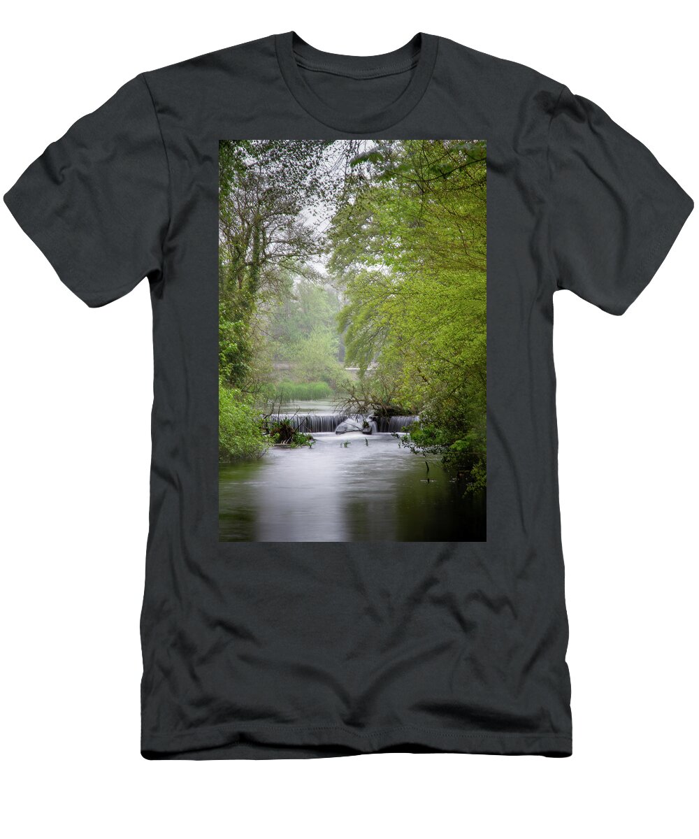 Cascade T-Shirt featuring the photograph Cascade in Greenery by Mark Callanan