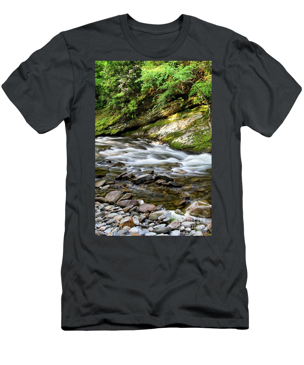 Little River T-Shirt featuring the photograph Cascades On Little River 2 by Phil Perkins