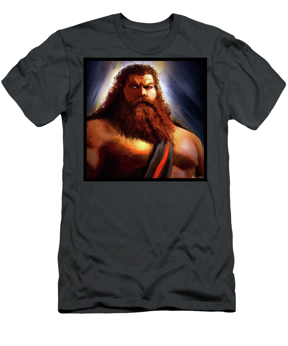  T-Shirt featuring the mixed media Cashel the Barbarian by Shawn Dall