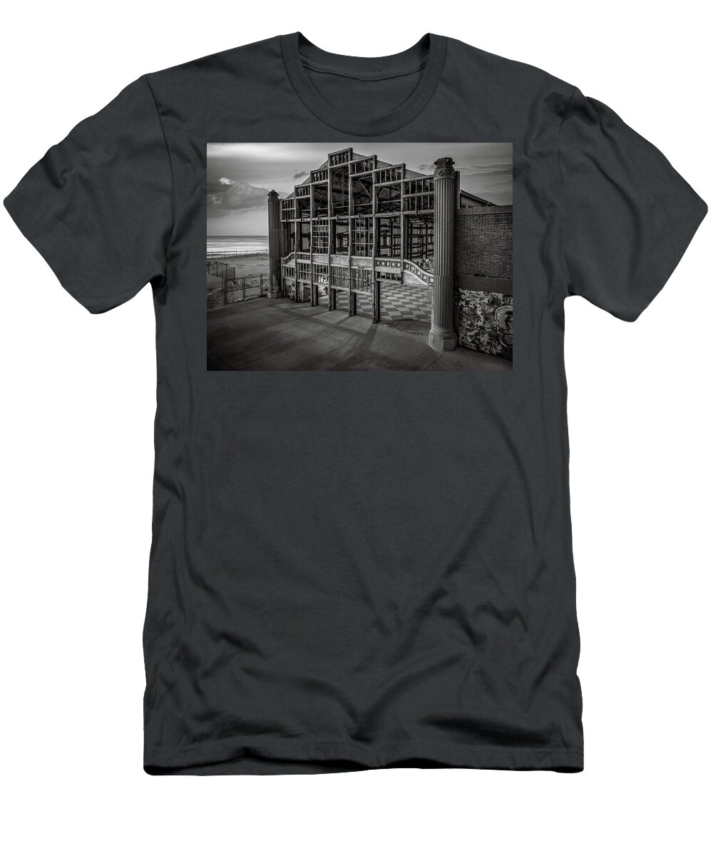 Nj Shore Photography T-Shirt featuring the photograph Casino building - Asbury Park by Steve Stanger