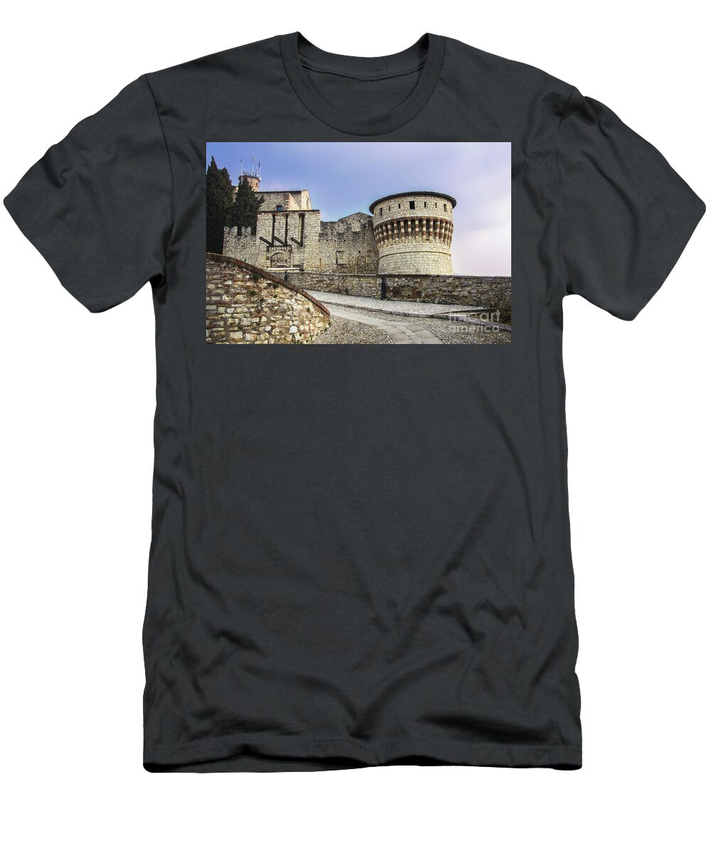 Brescia T-Shirt featuring the photograph Castello di Brescia - Lombardy landmarks - Italy by Luca Lorenzelli