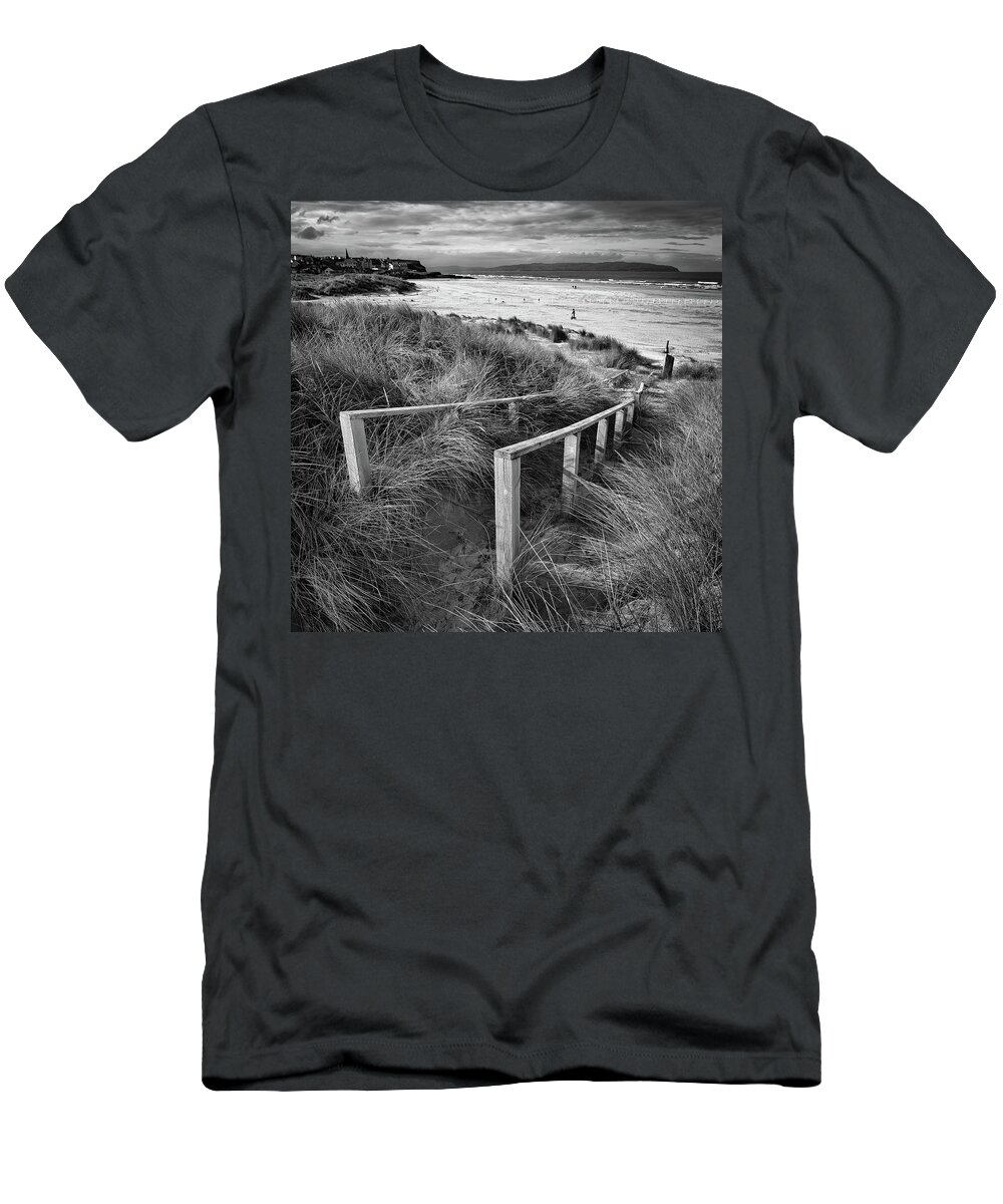 Castlerock T-Shirt featuring the photograph Castlerock Beach by Nigel R Bell
