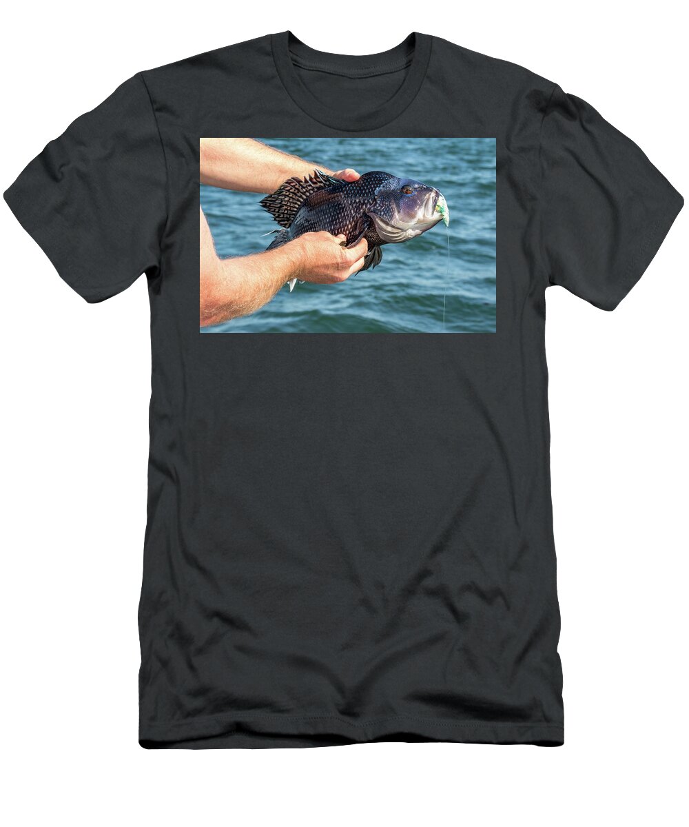 Black T-Shirt featuring the photograph Catch and Release by Denise Kopko