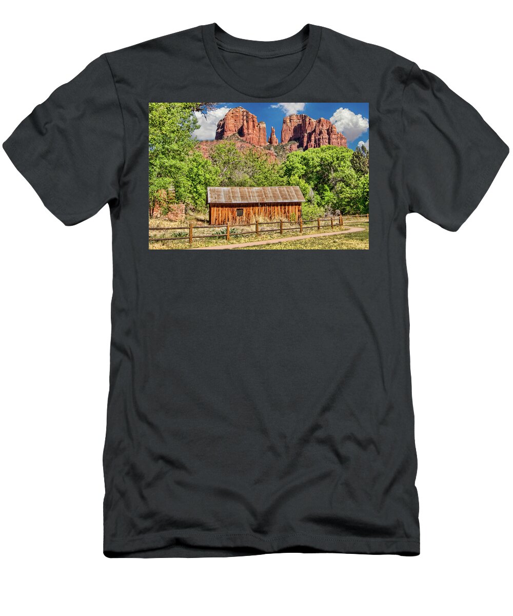 2013 T-Shirt featuring the photograph Cathedral Rock at Red Rock Crossing 48x32 by Randy Jackson