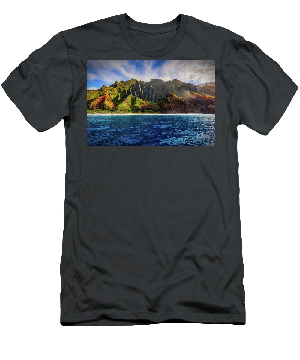 Na Pali T-Shirt featuring the photograph Cathedrals by Stephen Kennedy