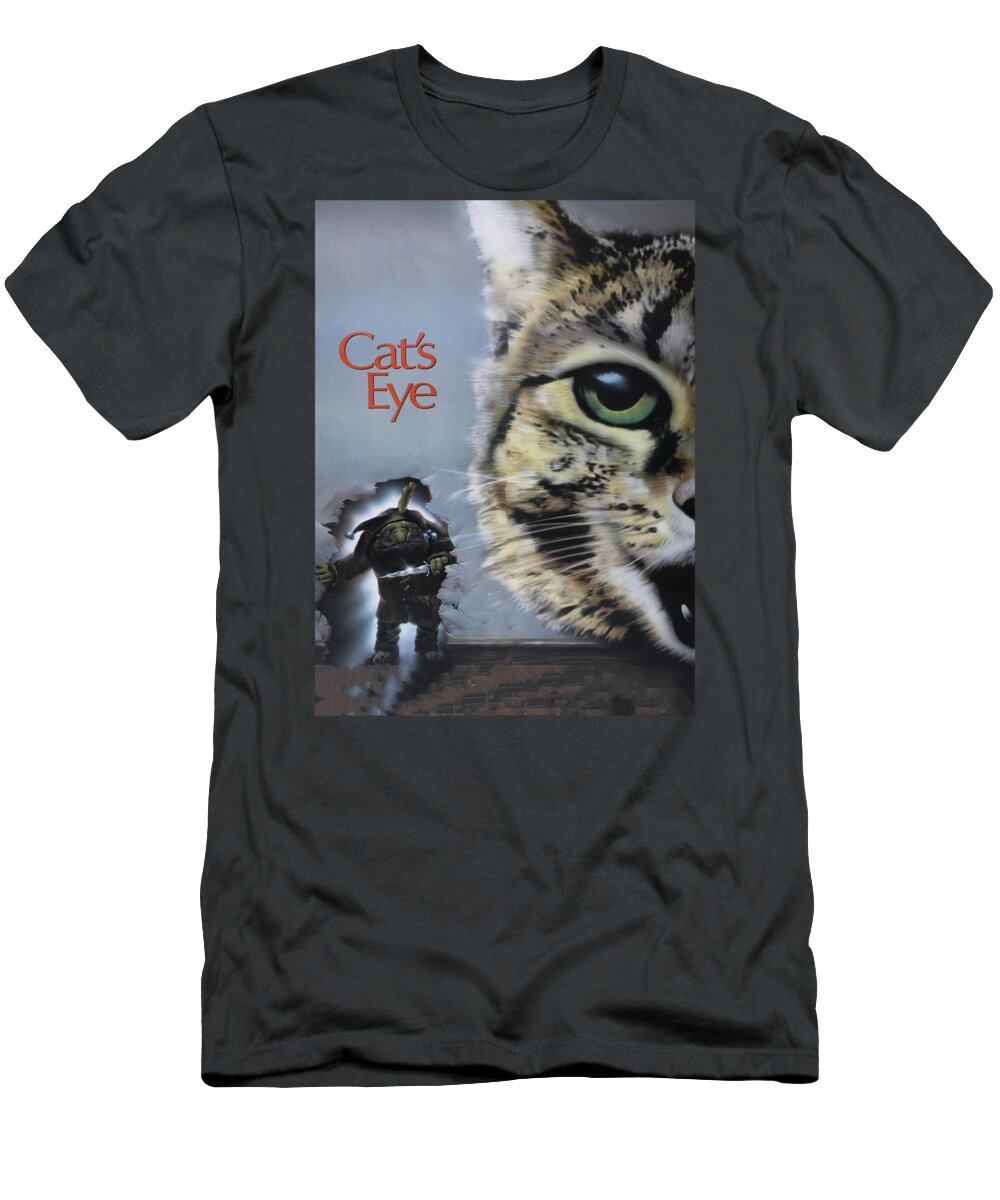 Tomorrow T-Shirt featuring the painting Cats Eye T red by Hill Turner