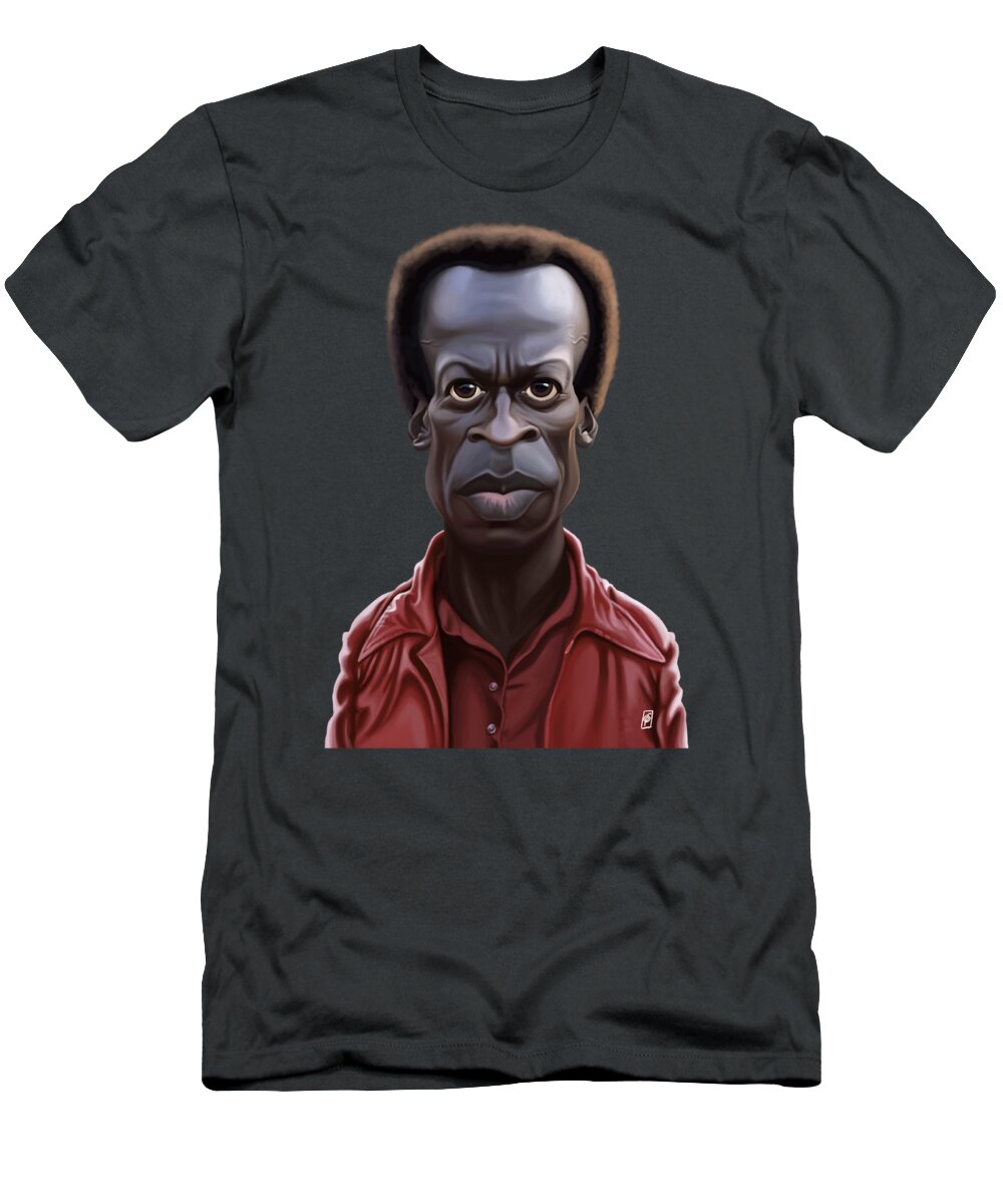 Illustration T-Shirt featuring the digital art Celebrity Sunday - Miles Davies by Rob Snow