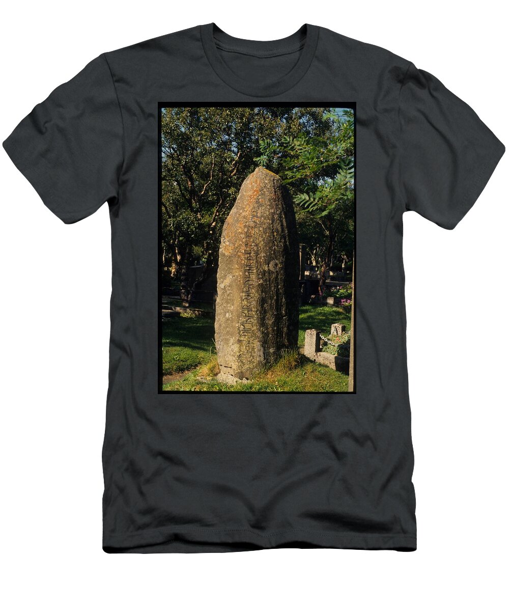 Menhir T-Shirt featuring the photograph Cemetery stone by Lisa Mutch