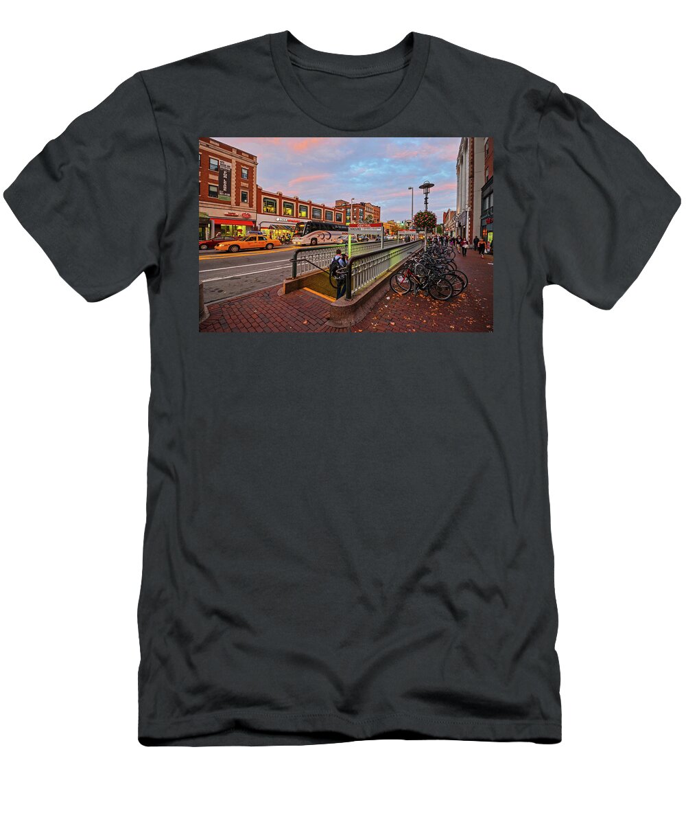 Central Square T-Shirt featuring the photograph Central Square Cambridge MA by Toby McGuire