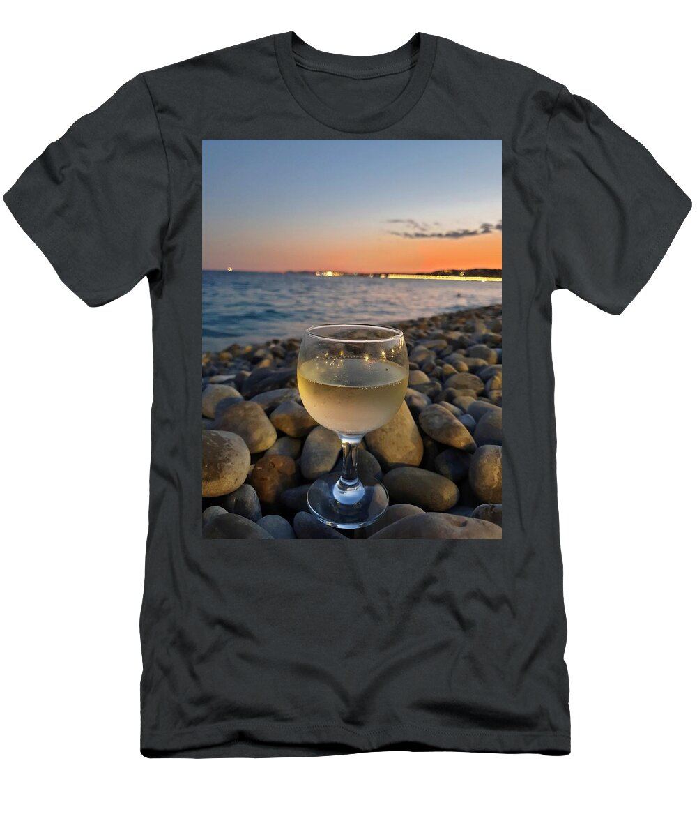Wine T-Shirt featuring the photograph Champagne on the Rocks by Andrea Whitaker