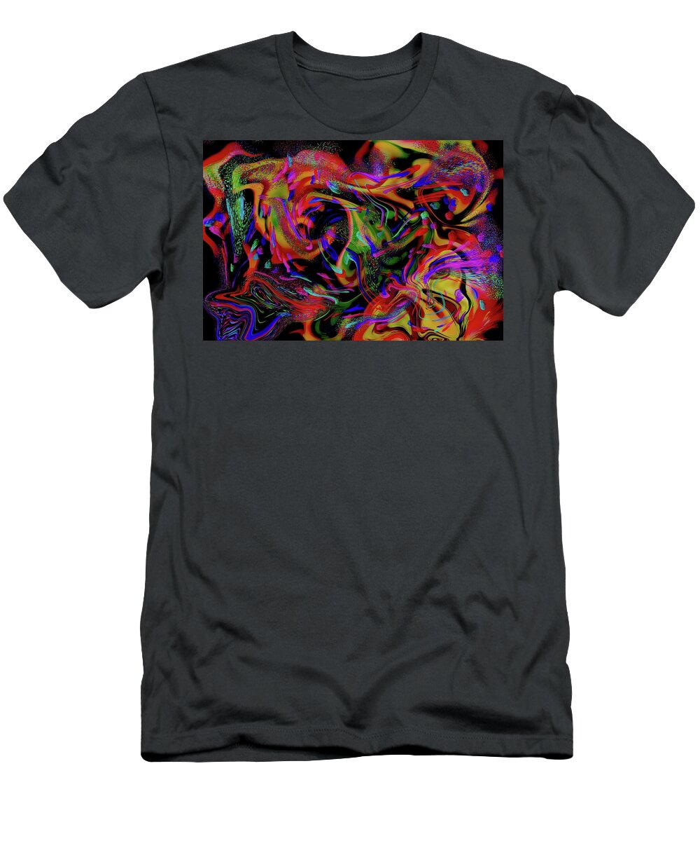 Digital T-Shirt featuring the digital art Chaos of Thoughts by Beverly Read