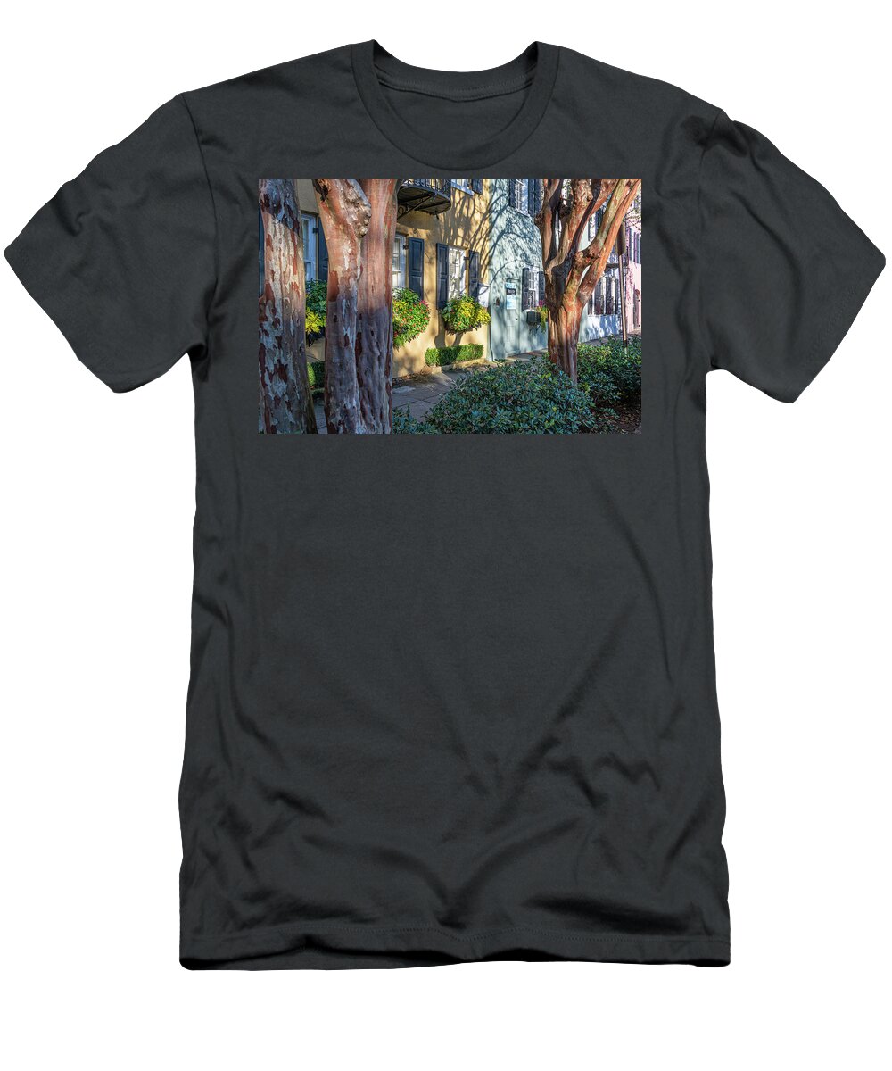 Charleston T-Shirt featuring the photograph Charleston Rainbow Row by Douglas Wielfaert