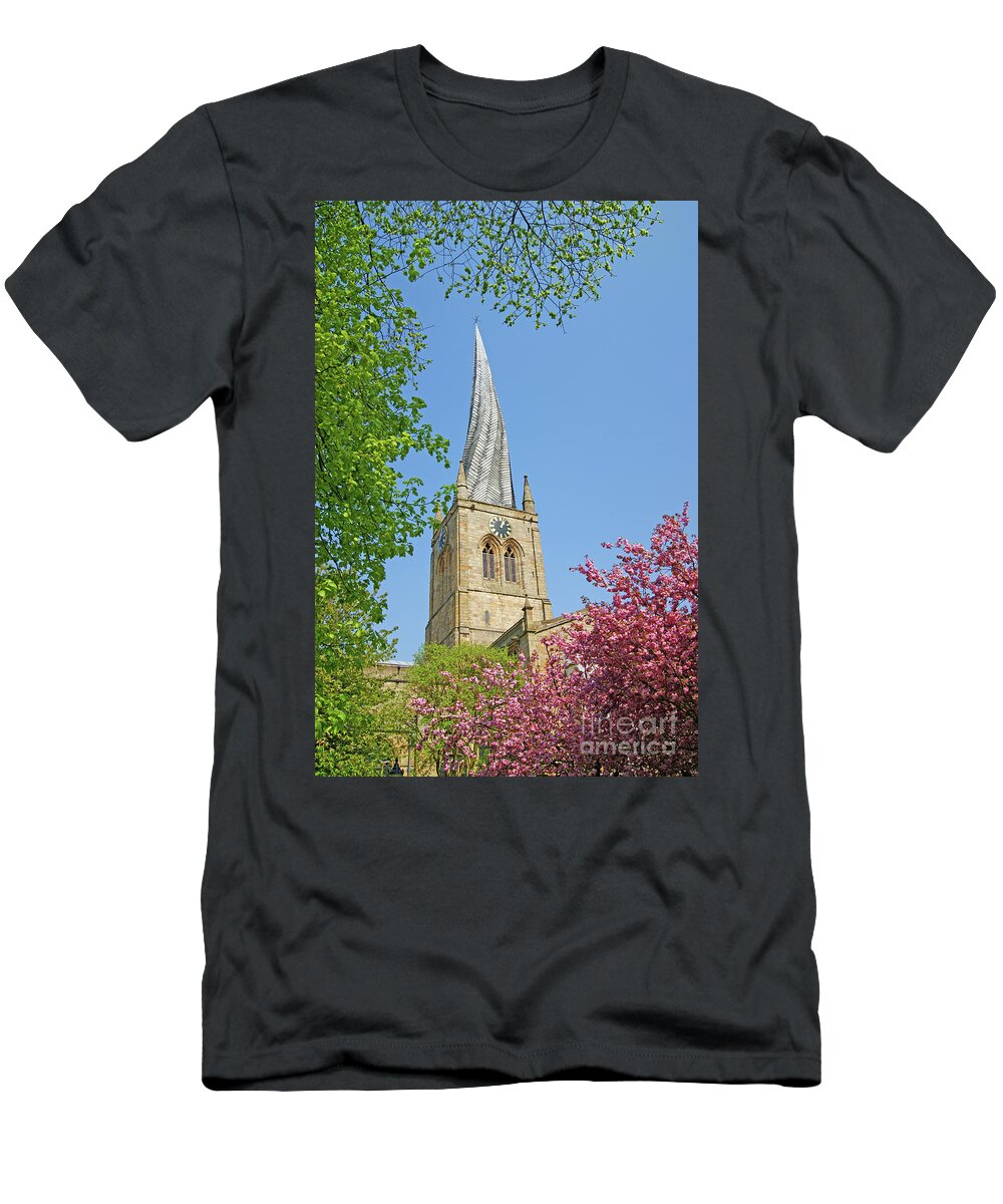 Chesterfield T-Shirt featuring the photograph Chesterfield's Twisted Spire by David Birchall
