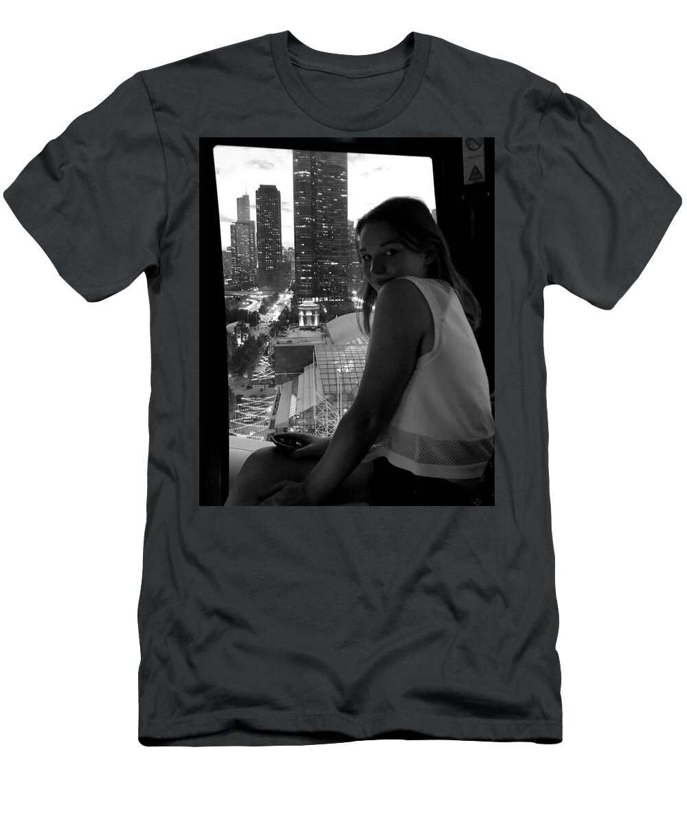 Chicago T-Shirt featuring the photograph Chicago from a Ride on the Pier by Lee Darnell