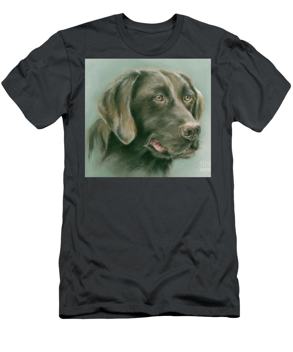 Dog T-Shirt featuring the painting Chocolate Labrador Retriever Dog by MM Anderson