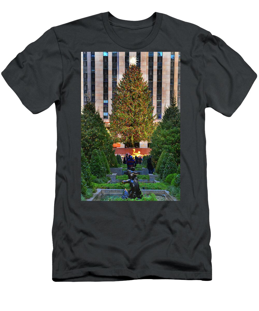 Christmas T-Shirt featuring the photograph Christmas Tree, New York City by Jerry Griffin