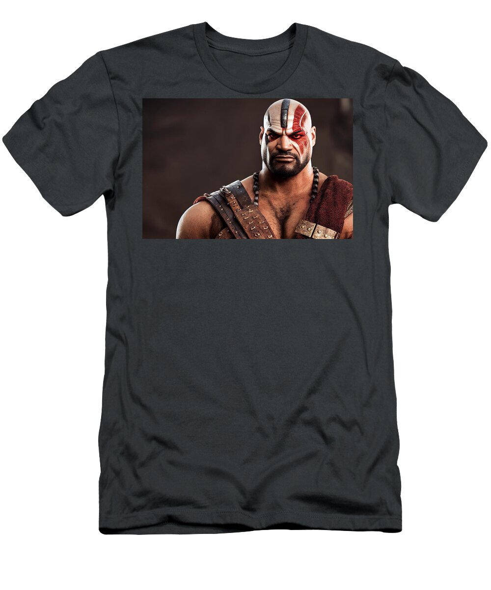 Character T-Shirt featuring the painting Christopher Judge As Kratos Photorealism Stylized Prett 6db7774a 8cdb 41a1 A441 4a7dd6c56 by MotionAge Designs
