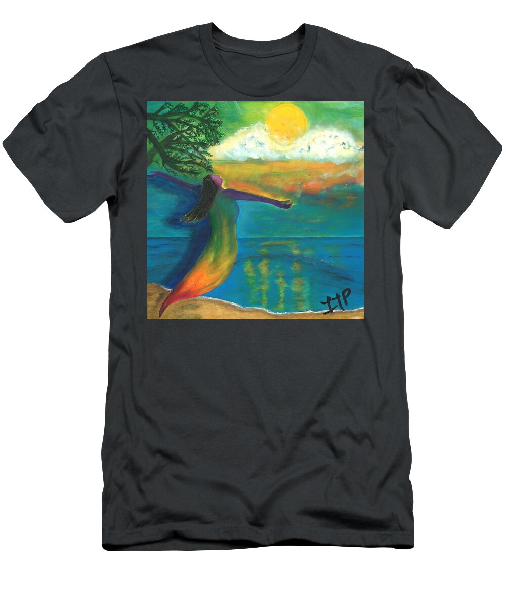 Awakening T-Shirt featuring the painting Chronicles of an Awakening Soul by Esoteric Gardens KN
