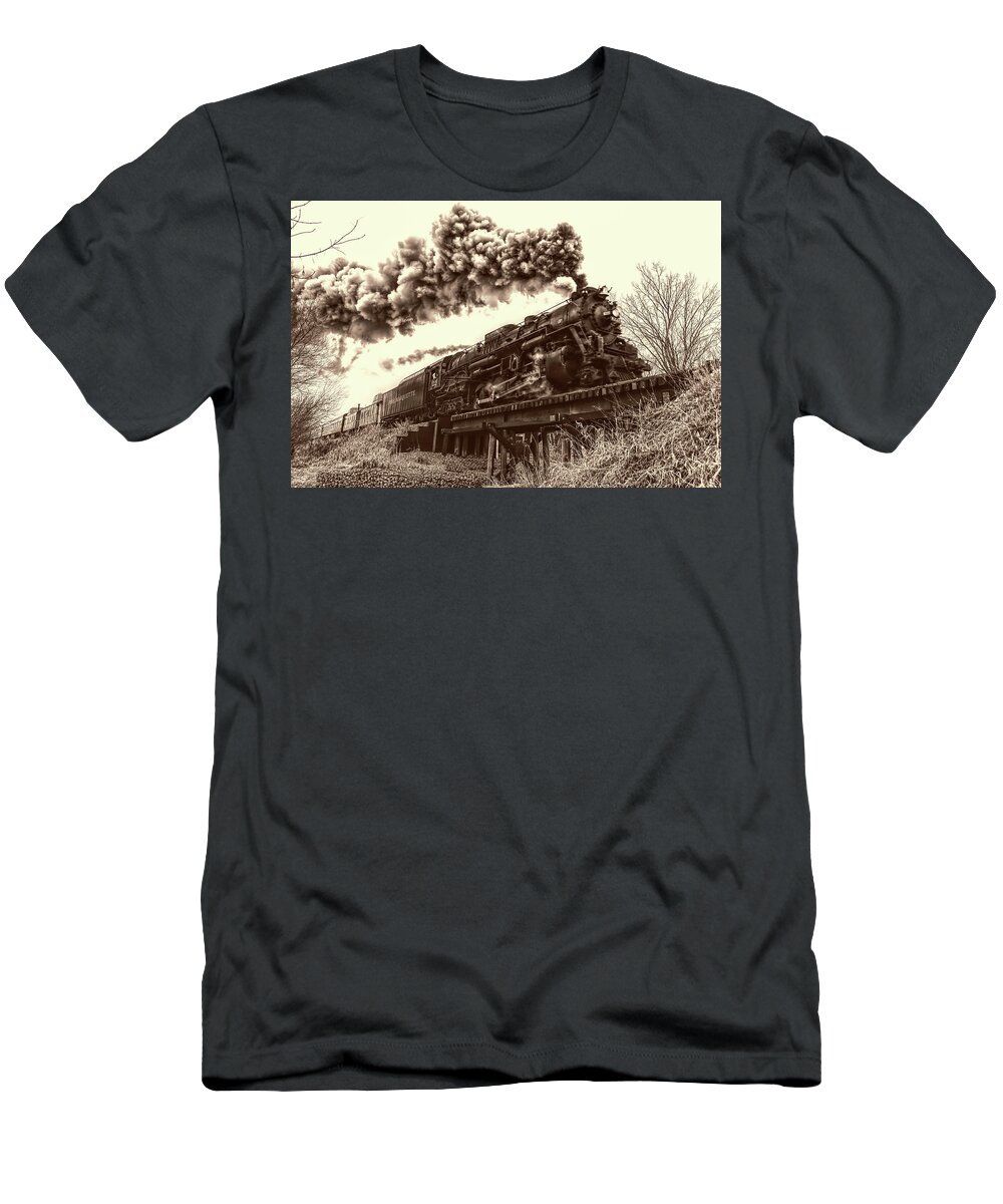 Train T-Shirt featuring the photograph Chuggin' Along by Joe Holley