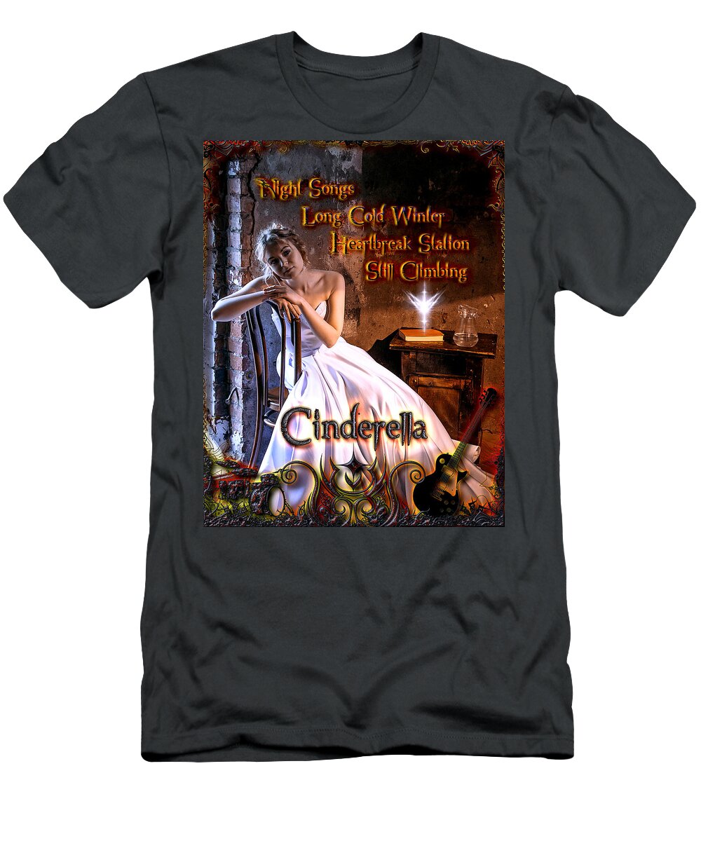 Cinderella T-Shirt featuring the digital art Cinderella Discography by Michael Damiani
