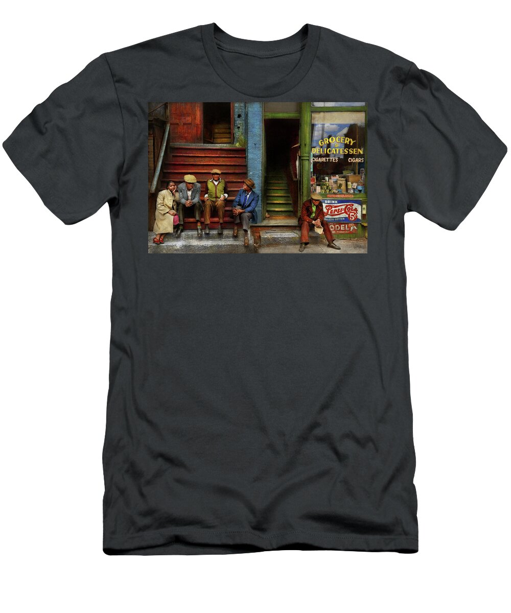 Chicago T-Shirt featuring the photograph City - Chicago IL - Southside Deli 1941 by Mike Savad