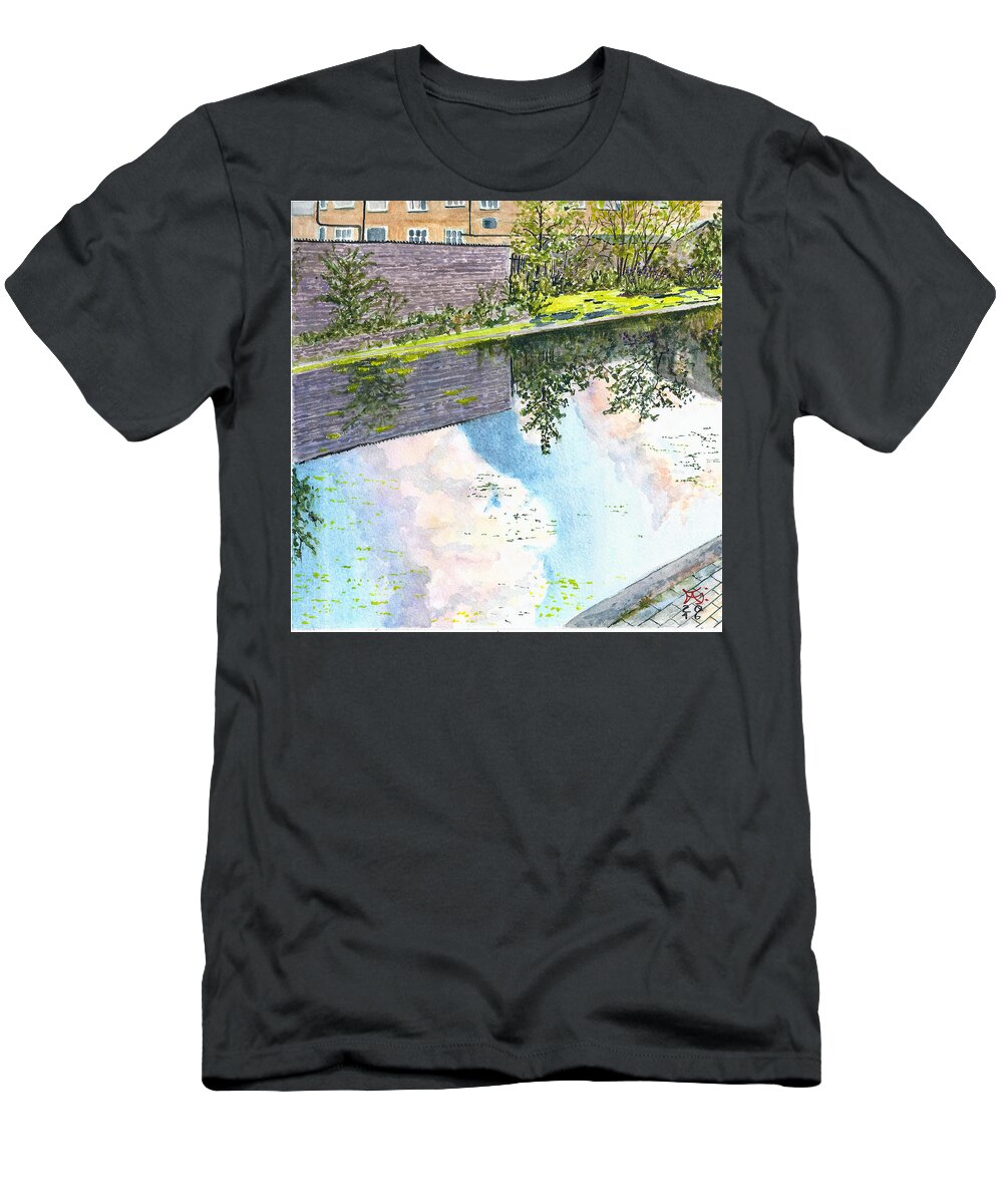  T-Shirt featuring the painting Clouds I The Mirror by Francisco Gutierrez