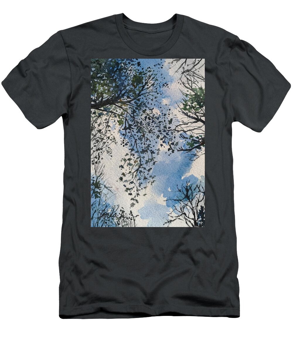Cloudscape T-Shirt featuring the painting Clouds by Sheila Romard