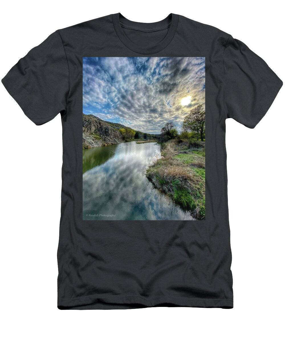 Clouds T-Shirt featuring the photograph Cloudy Reflection by Pam Rendall