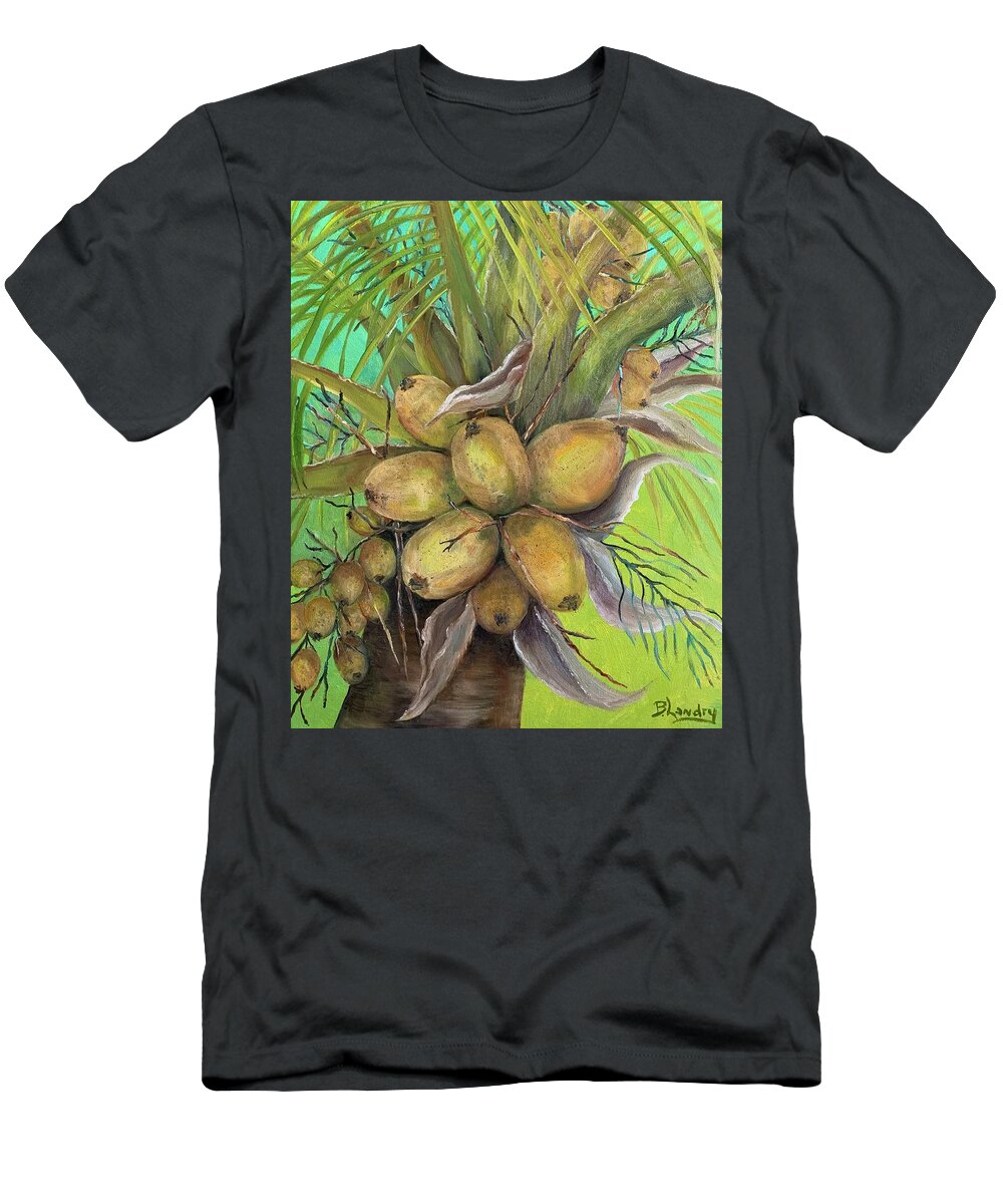 Oil Painting T-Shirt featuring the painting Coconut Palm by Barbara Landry