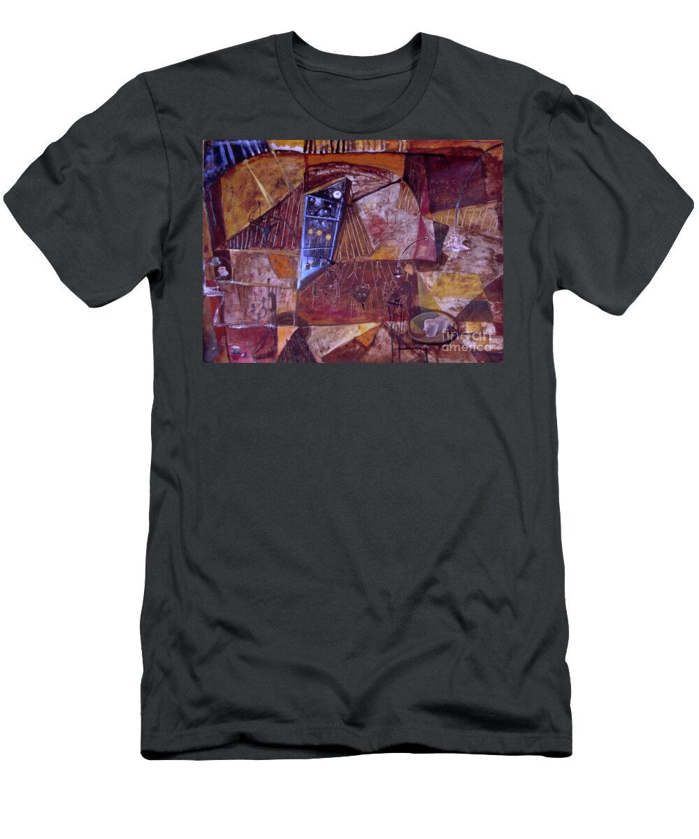  T-Shirt featuring the mixed media Coffee Bean by Cherie Salerno