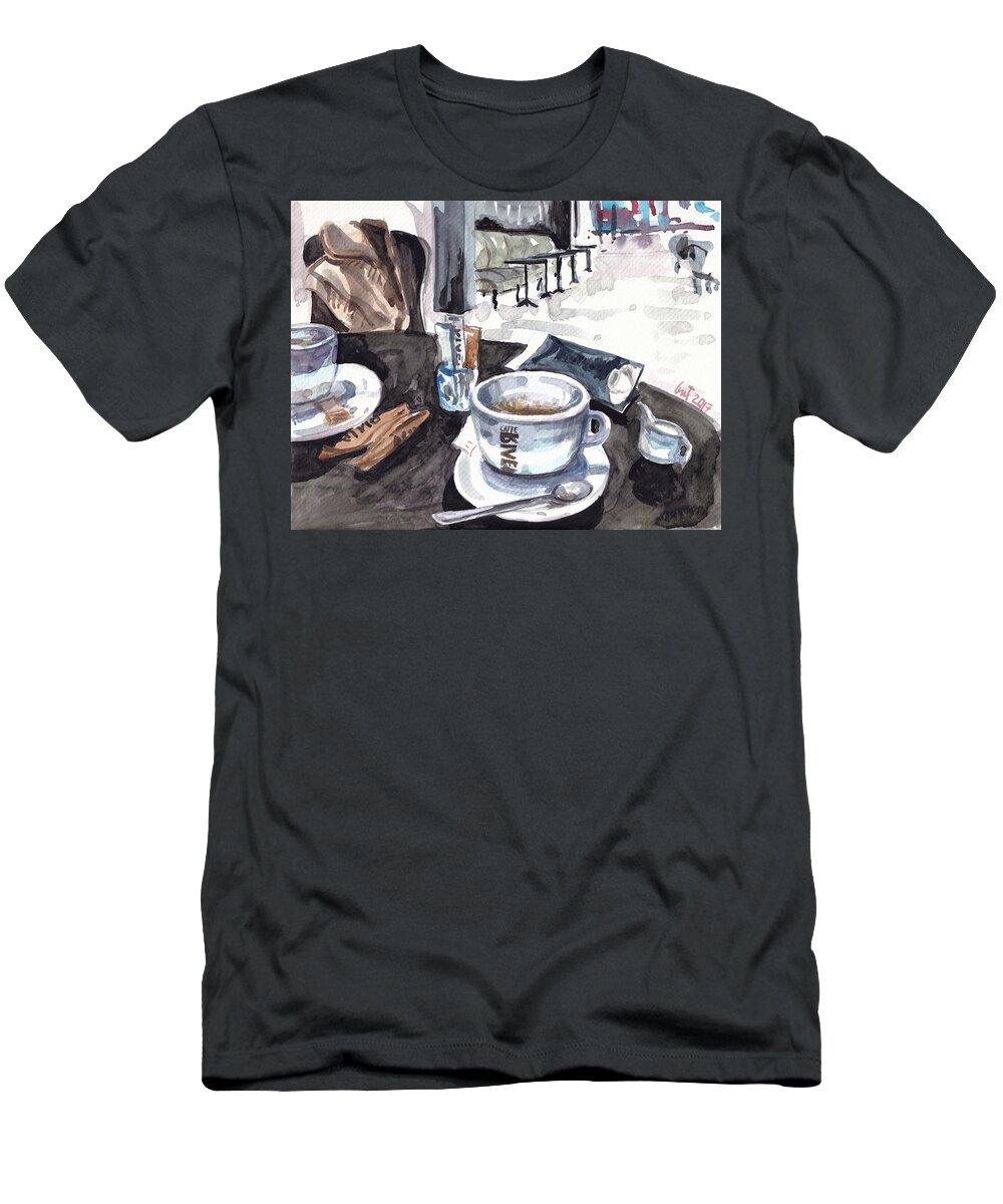 Coffee T-Shirt featuring the painting Coffee Break by George Cret