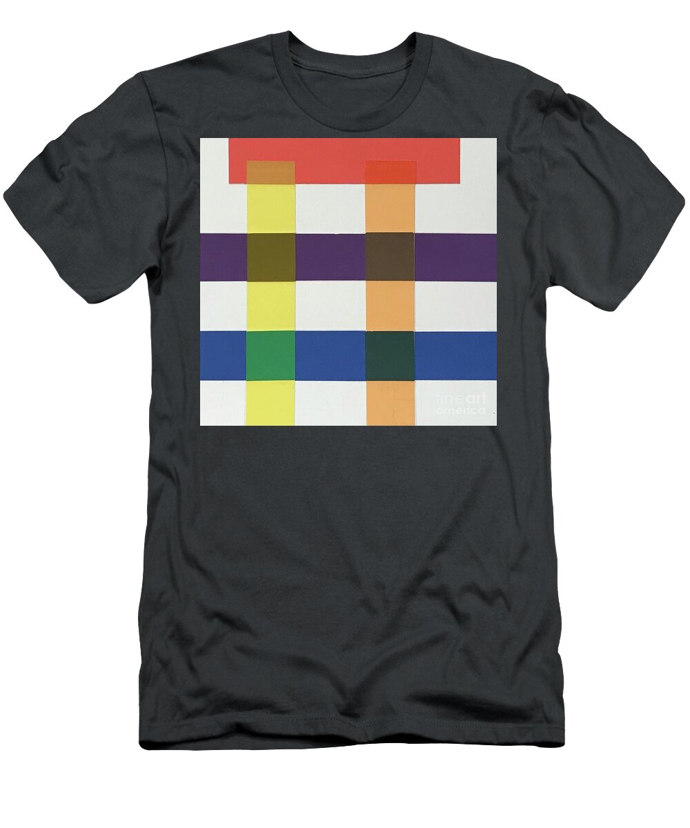 Original Art Work T-Shirt featuring the mixed media Color Illusions #2 by Theresa Honeycheck