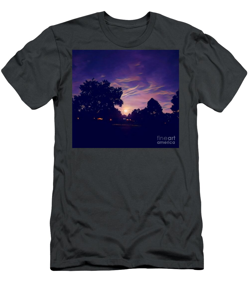 Colorado T-Shirt featuring the digital art Colorado Full Moon Sky by Mars Besso